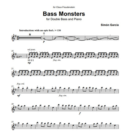 Simón García: Bass Monsters for double bass & piano