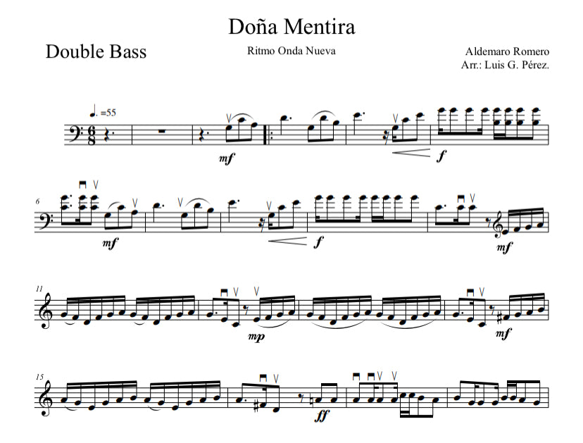 Aldemaro Romero: Doña Mentira for double bass and guitar (arranged by Luis G. Pérez)