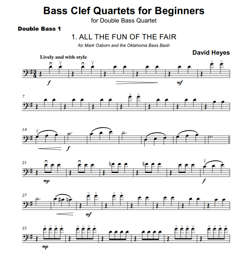 Bass Clef Quartets for Beginners (arranged by David Heyes)