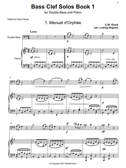 Bass Clef Solos Book 1 for double bass & piano (edited by David Heyes)