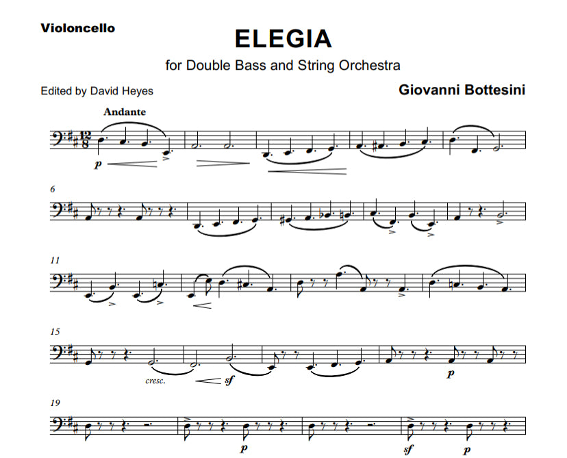 Giovanni Bottesini: Elegia for double bass & string orchestra (Solo Tuning)