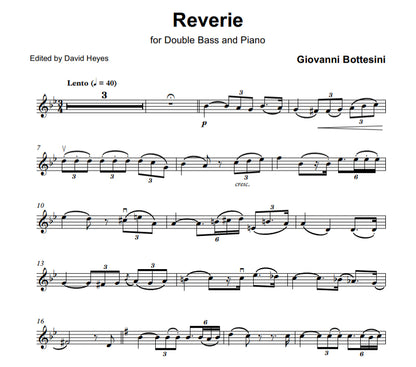 Giovanni Bottesini: Reverie (Advanced) for double bass & piano