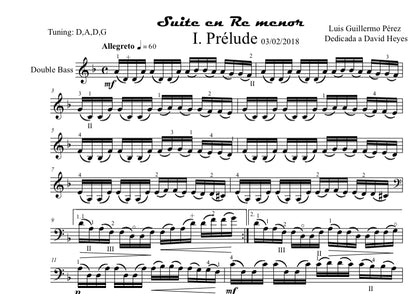 Luis G. Pérez: Suite in Re Minor for solo double bass