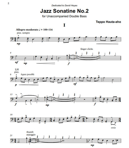 Teppo Hauta-aho: Jazz Sonatine No. 2 for unaccompanied double bass
