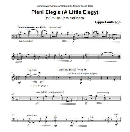 Teppo Hauta-aho: Pieni Elegia (A Little Elegy in memory of František Pošta) for double bass & piano