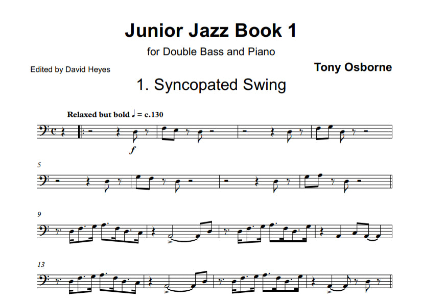 Tony Osborne: Junior Jazz Book 1 for double bass & piano