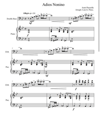 Astor Piazzolla: Adios Nonino (arranged by Luis G. Pérez)