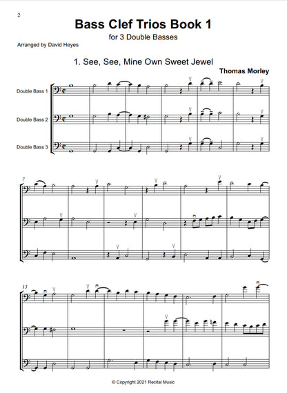 Bass Clef Trios Book 1 for 3 double basses (arranged by David Heyes)