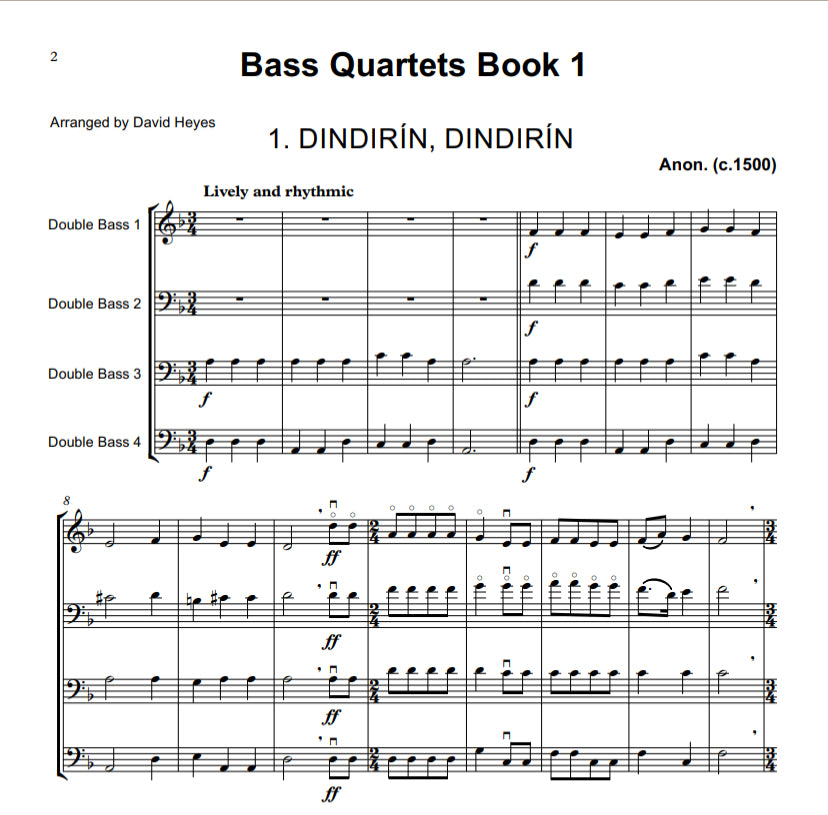 Bass Quartets Book 1 (arranged by David Heyes)