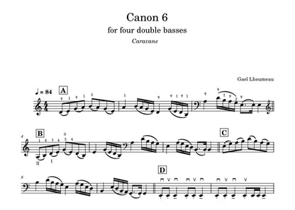 Gael Lhoumeau: 7 Canons for 2, 3, and 4 double basses