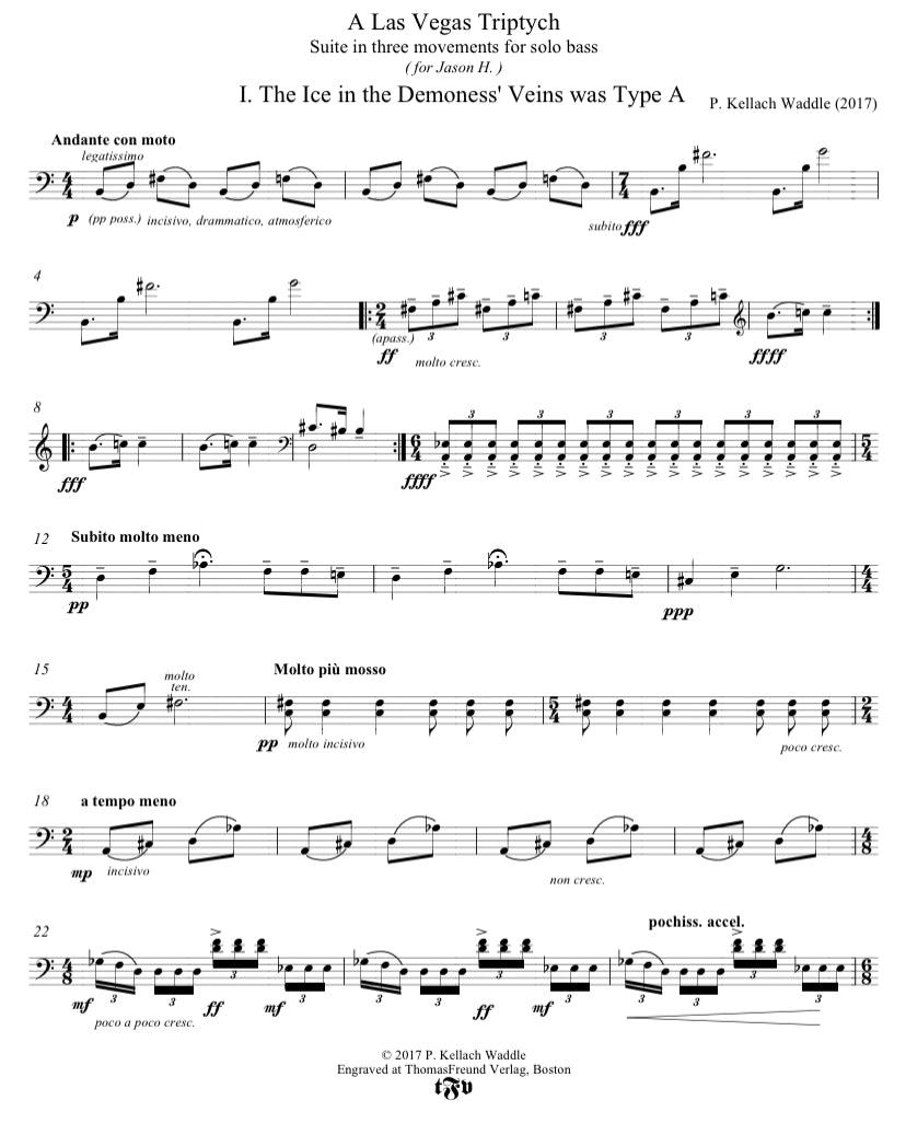 P. Kellach Waddle: Vegas Suite for solo double bass