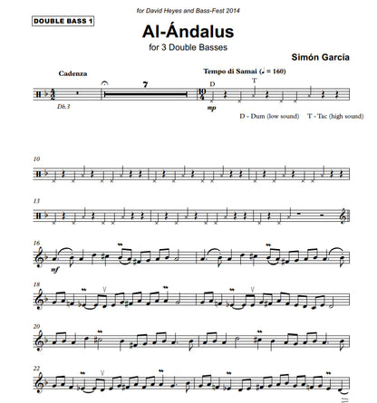 Simón García: Al-Andalus for double bass trio