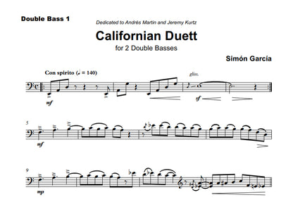 Simón García: Californian Duett for 2 double basses