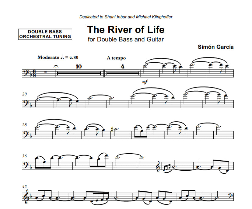 Simón García: The River of Life for double bass & guitar