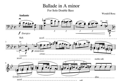 Wendell Rosa: Ballade in A minor for solo double bass