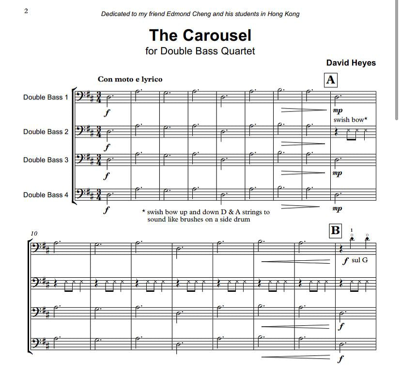 David Heyes: The Carousel for junior double bass quartet