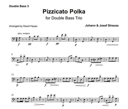 Johann & Josef Strauss: Pizzicato Polka for 3 double basses (arranged by David Heyes)