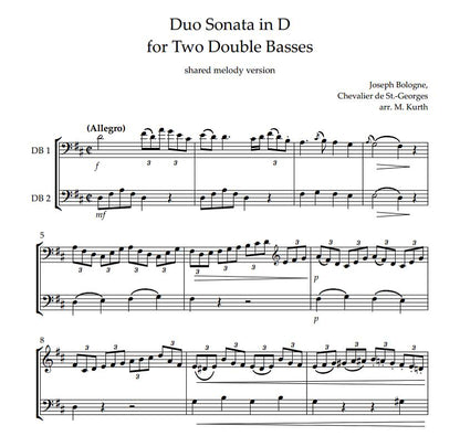 Joseph Bologne: Duo Sonata in D for 2 Double Basses