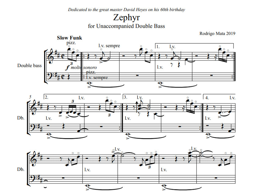 Rodrigo Mata: Zephyr for Unaccompanied Double bass