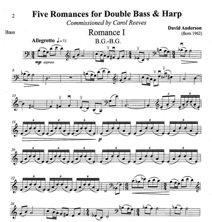 Dave Anderson: 5 Romances for double bass and harp