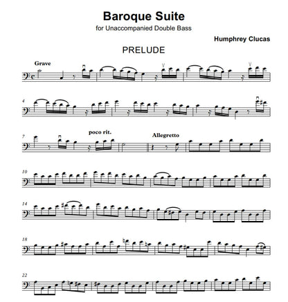 Humphrey Clucas: Baroque Suite for Unaccompanied Double Bass