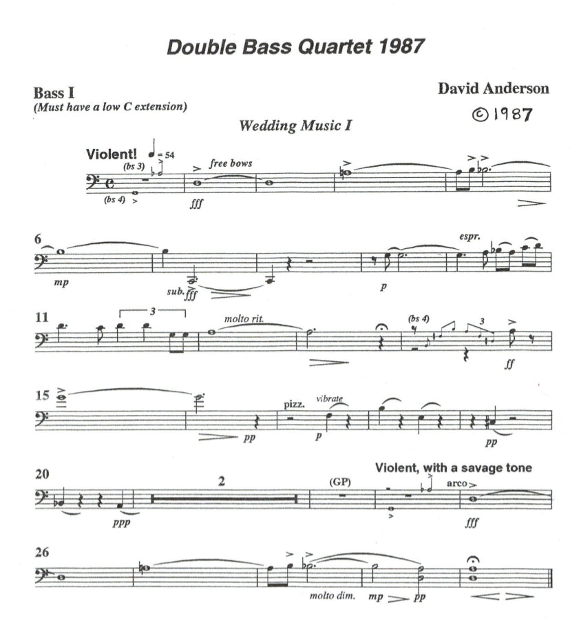 Dave Anderson: Double Bass Quartet (1987)