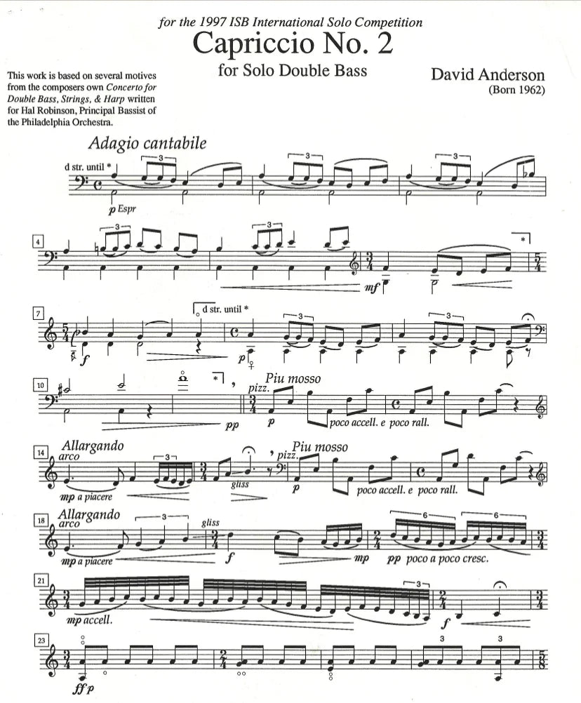 Dave Anderson Catalog for Double Bass