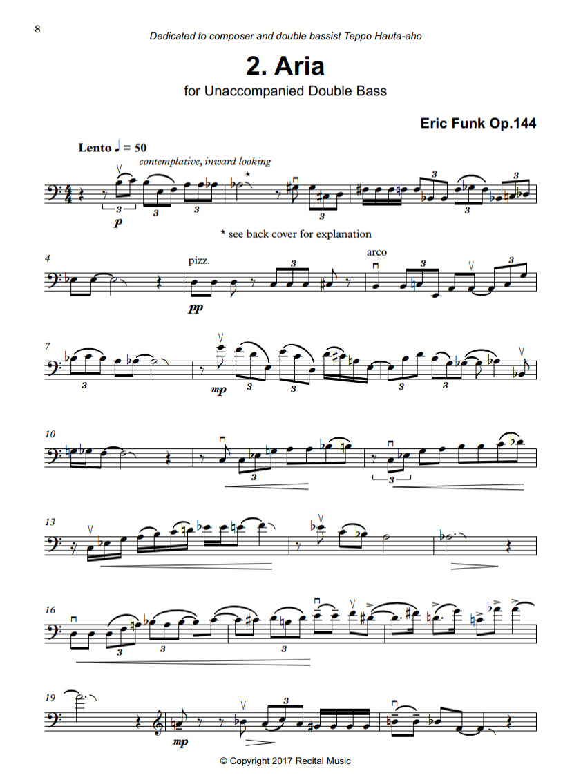 Eric Funk: Celebrations Book 7: Seven Pieces for Unaccompanied Double Bass