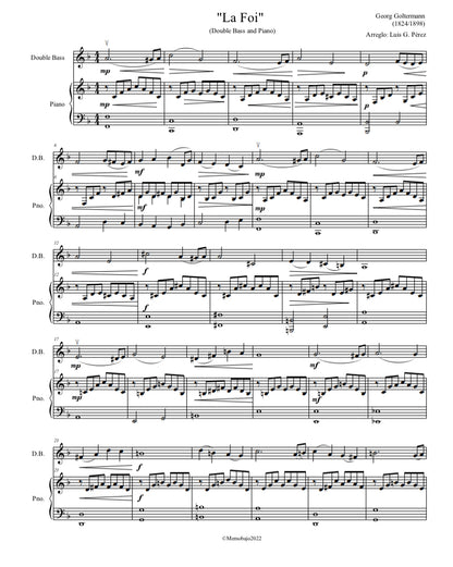 Georg Goltermann: La Foi, Op. 95, No.1 for double bass and piano (arranged by Luis. G Pérez)