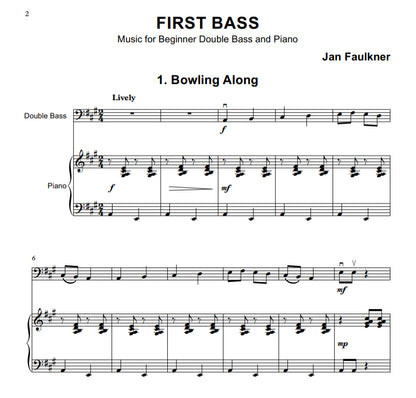 Jan Faulkner: First & Second Bass: 14 pieces for the beginner double bass & piano