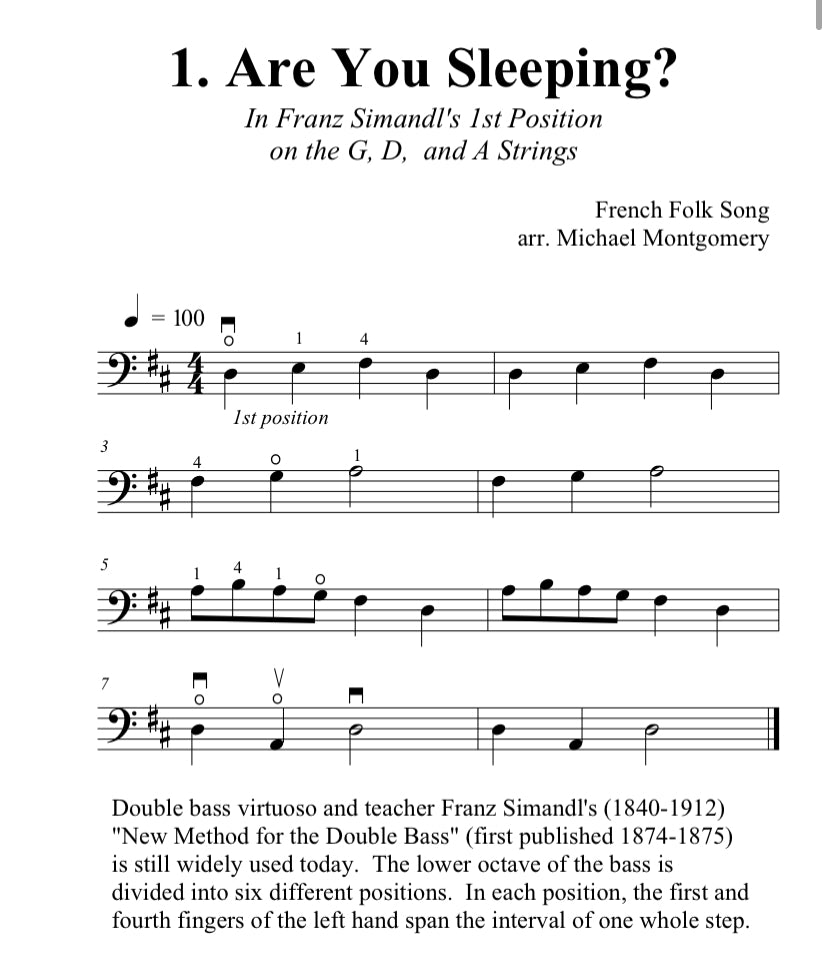 32 Folk Songs for the Young Double Bassist (arranged by Michael Montgomery)